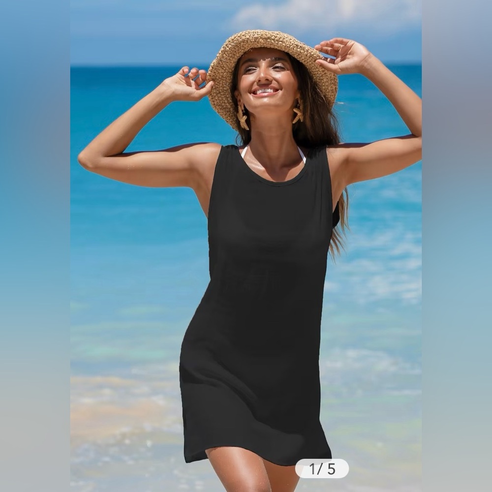 Black bathing suit cover up